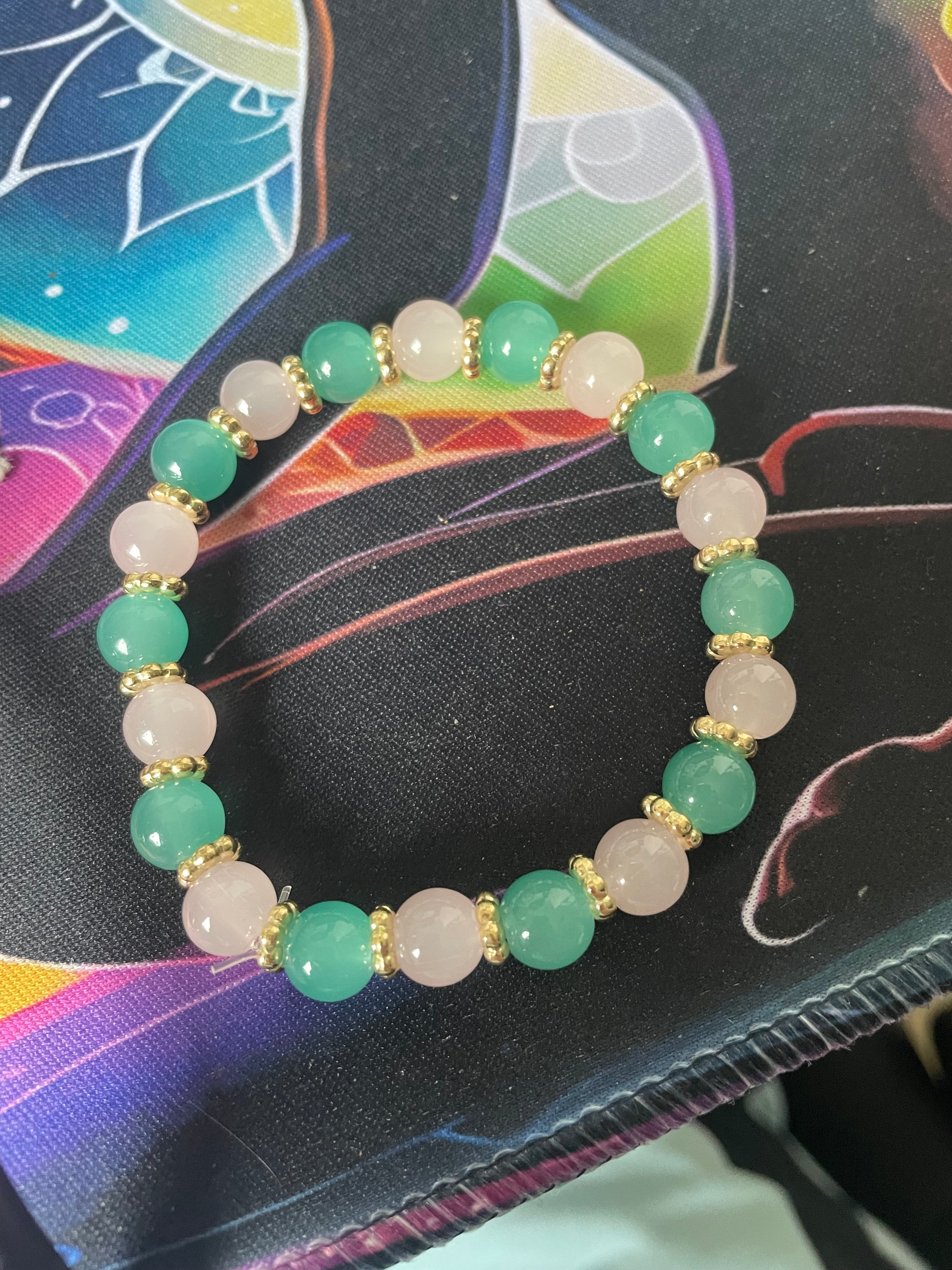Bracelet Calédonie Bleue & Quartz Rose