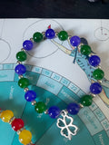 Bracelet Trèfle Chance – Jade Vert & Lapis Bleu