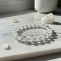 Bracelet Quartz Blanc naturel perles 8mm