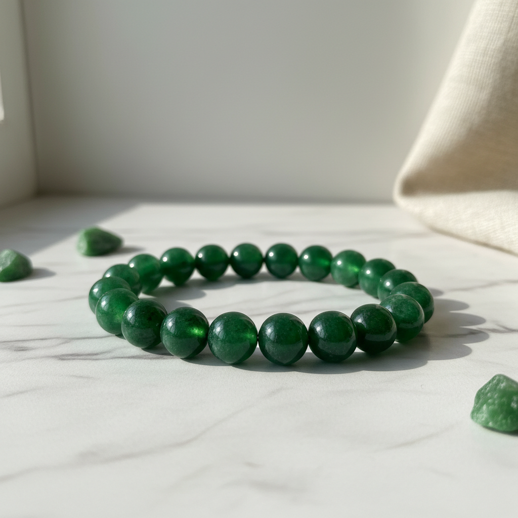 Bracelet Jade Vert naturel perles 8mm