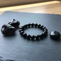 Bracelet énergétique obsidienne noire naturelle